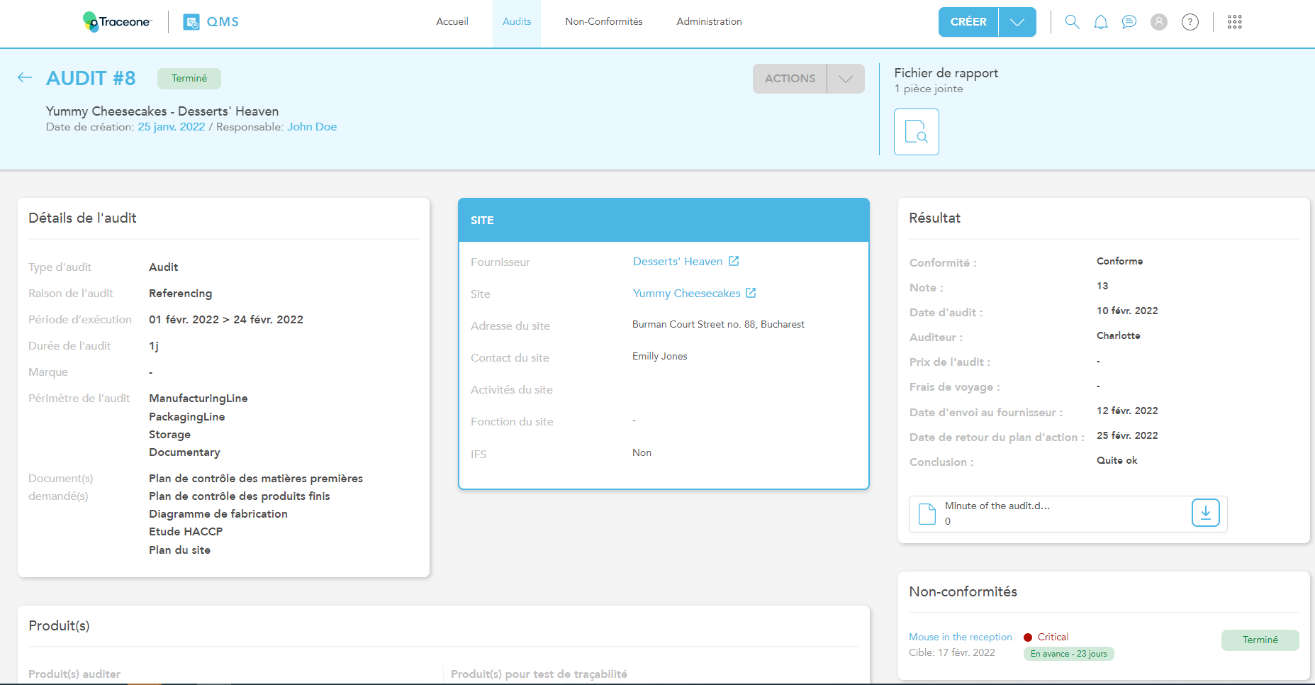 Audit view - FR